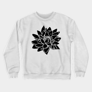 Water Lilly Black Crewneck Sweatshirt